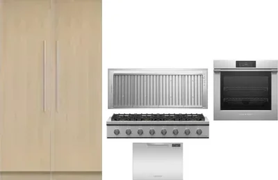 6 Piece Package Includes Refrigerator, Freezer, Cooktop, Wall Oven, Hood And Dishwasher